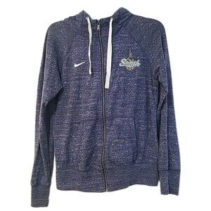 Nike Hoodie Womens Small Blue Full Zip Basketball Swoosh Lightweight Athletic